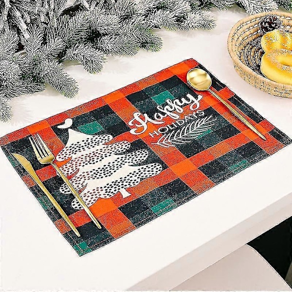 Julebordsmåtte Klassisk Plaid Design Dekorativ Rektangulær