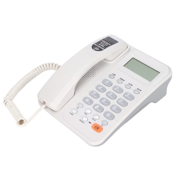 KXT2029CID Trådbunden telefon med sladd, fast telefon med svarsfunktion, LCD-skärm för hem, hotell och kontor (vit)