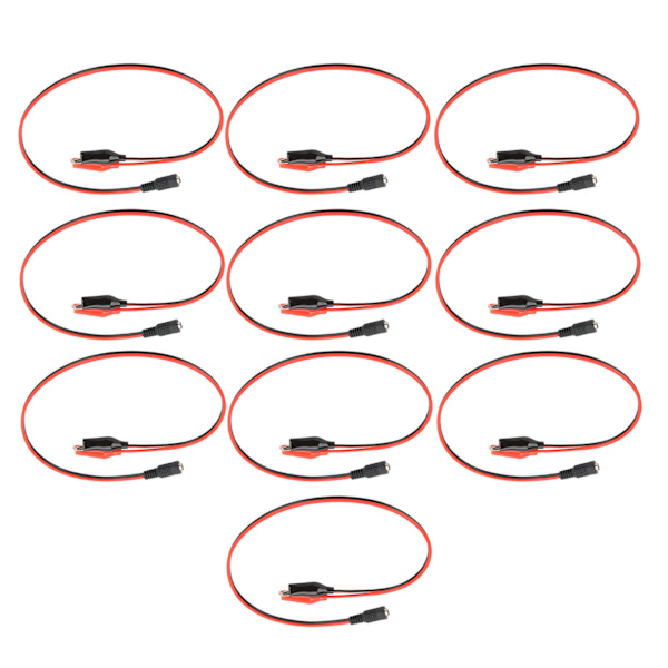 10 stk. Clip-til-DC-adapterkabel Professionelt fuld kobberkerne stabil transmission DC-til-dobbelt-clip-stik 19,7 tommer DC hun til klip