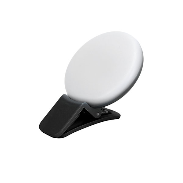 Mini telefonklips på fyldlys USB genopladelig selfie ringlys til livestreaming (sort)