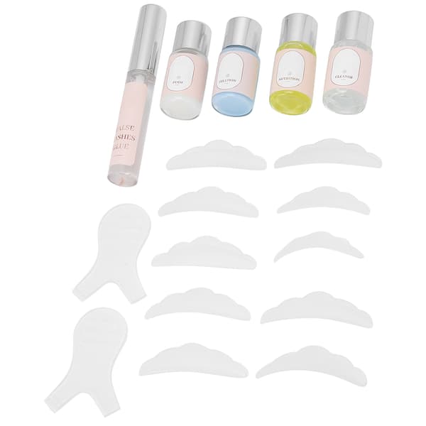 Perming Curling Eyelash Kit Y Brush Silikonlapp Vippepermanent Sett for Salong 25ml