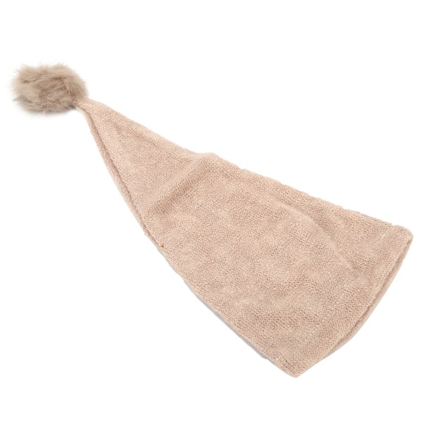 Baby Fotografi Prop Mössa Lång Svans Pompom Dekoration Nyfödd Fotografering Mössa för 0-1 Månad Baby Ljus Tan