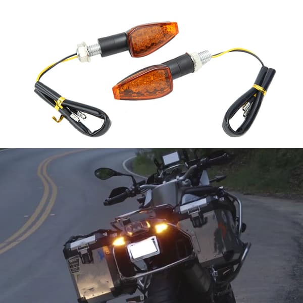 2 STK Motorsykkel 14LEDs Blinklys Styrelampe Indikator Tilbehør Passer til Yamaha Gul Linse