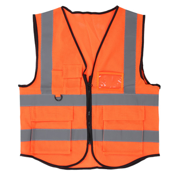 High Visibility Safety Sport andningsväst med Mesh Night Security Reflexväst OrangeOrange
