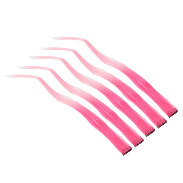 10 stk Høydepunkter Hårstykke Lang Rett Gradient Utsøkt Stilig Hårstykke Klips for Cosplay Arrangementer Halloween Fester Rød Rosa