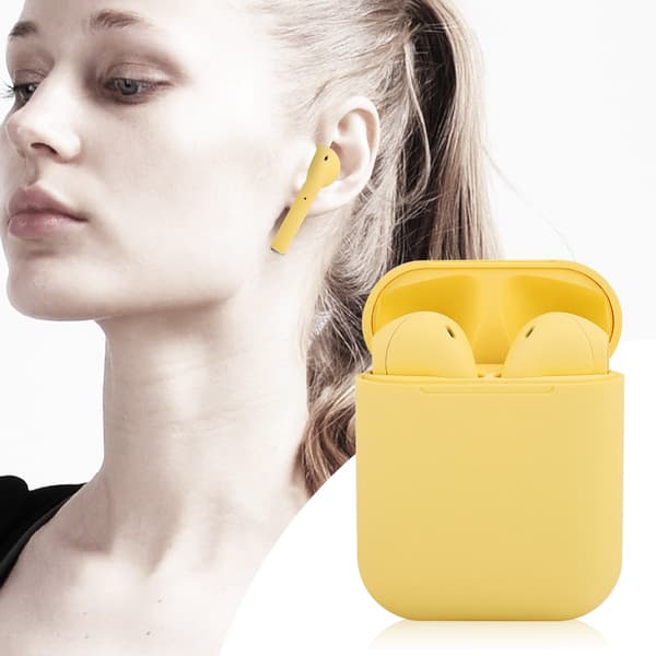 Mini Trådlös Bluetooth Hörlur Touch Kontroll Stereo Sport In Ear Hörlurar för IOS (Gul)