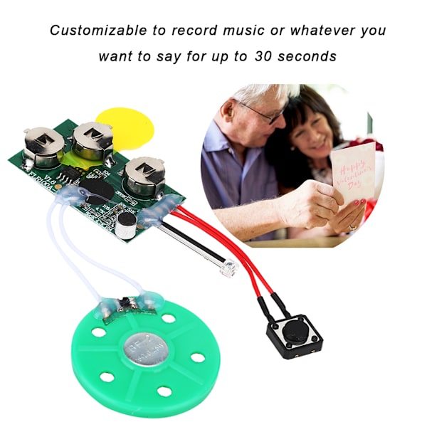 30-tal DIY gratulationskort Modul Light Sense Röst Ljudinspelning Chip (Single Play)