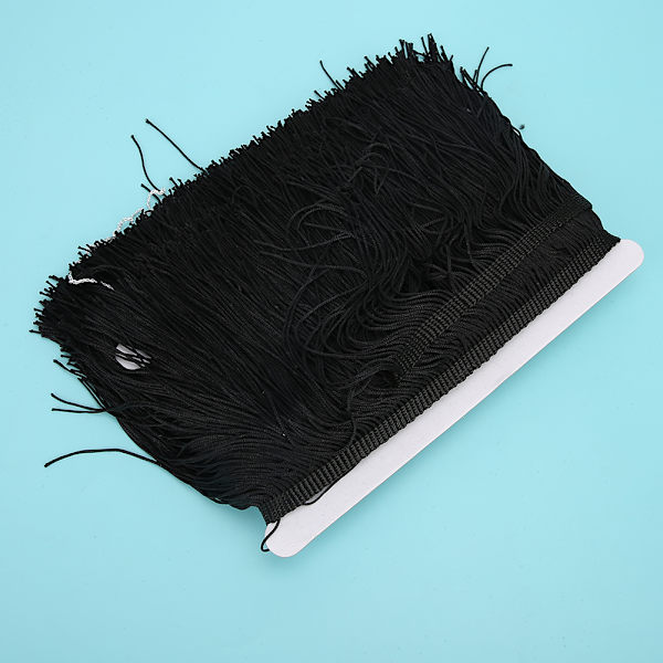 10yd 14cm långa fransar tofs Polyester Spetskant Band Sy Scen DIY Kläder Gardin plagg Tillbehör Svart