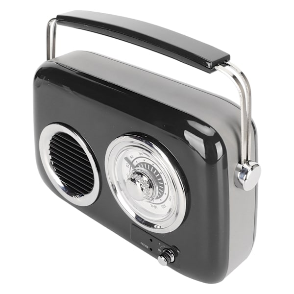 Retro Radio Bluetooth Kaiutin Kannettava Kädessä pidettävä HiFi Stereo Ääni Söpö vanhanaikainen radiokaiutin juhliin ulkona musta