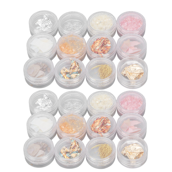 2 box guld silver nagelfolie Utsökt fashionabelt harts DIY unik formad spikstensdekoration