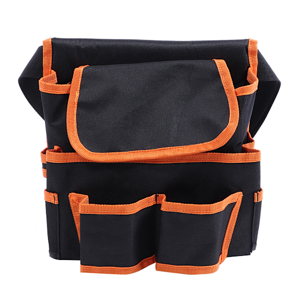 24x23cm Multifunctional Multiple Pockets Garden Storage Waist Bag Electrician Tool Container(Black Orange )