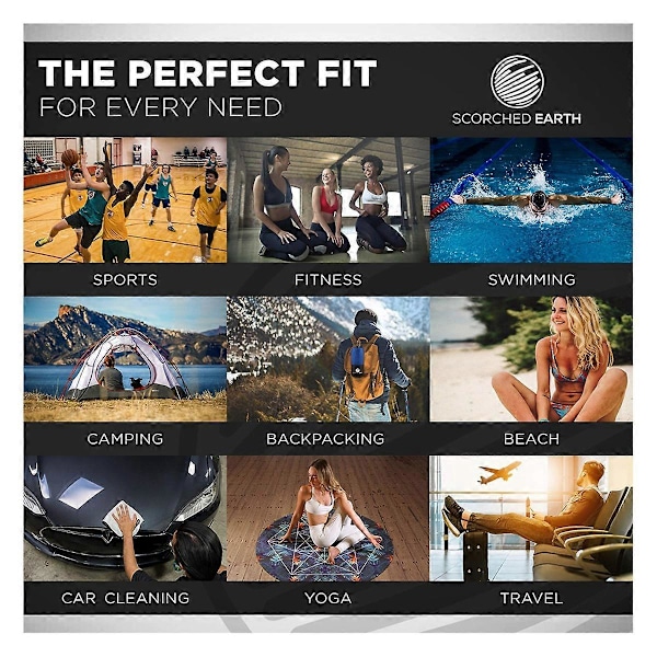 Mikrofiber Håndklæde Hurtigtørrende Håndklæde til Svømning, Yoga, Fitness, Mørkeblå