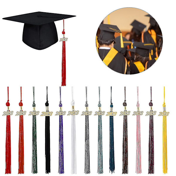 Håndlaget Elegant Polyester Metall Kvast Graduation Dekorasjon - 2023 Årskort Tema