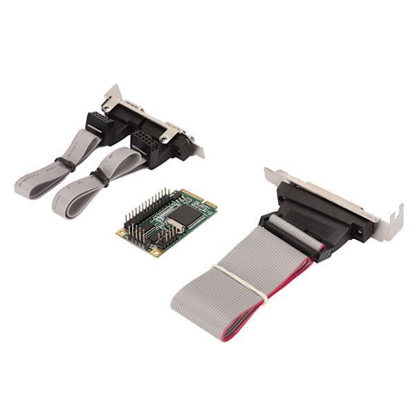 Mini PCIe Combo seriellt parallellt expansionskort 6 Gbs 2 RS 232-port 1 DP25-stift PCI Express till skrivare LPT-port expansionskort
