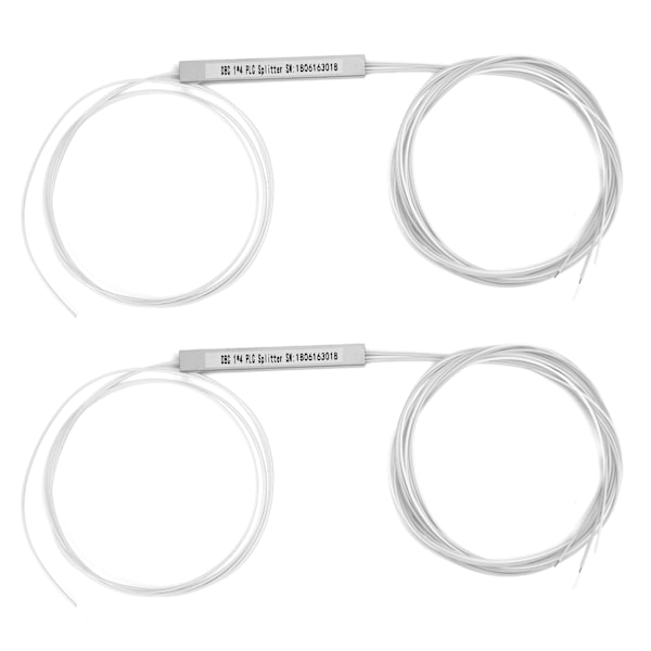 2 stk PLC Splitter Bar Fiber Ingen Kontakt Enkeltmodus Strømstyring Datamaskin Tilbehør (1 x 4)