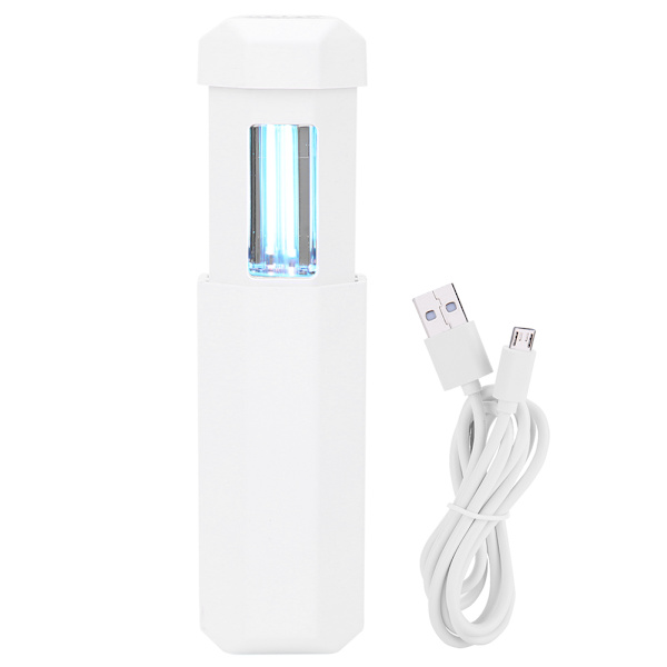 Bærbar håndholdt ultravioletlampe USB genopladelig UV ozonlys hvid til hjemmet rejsebrug
