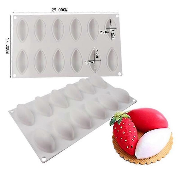 Silikone Kage Fondant Form - 12 Hulrum Quenelle Formet Mousse Kageværktøj