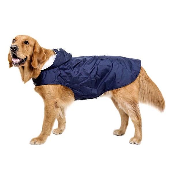 Hundregnjacka med huva (4XL, Blå)