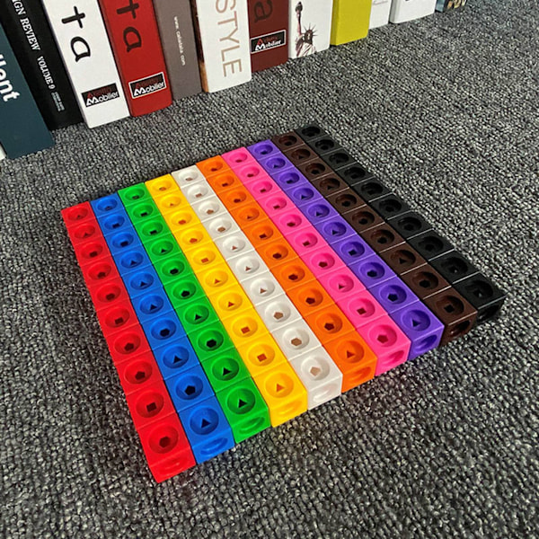 100 st 10 färger Barn Multi Linking Counting Cubes Snap Blocks Barn Tidig Utbildning Byggstenar Leksaker