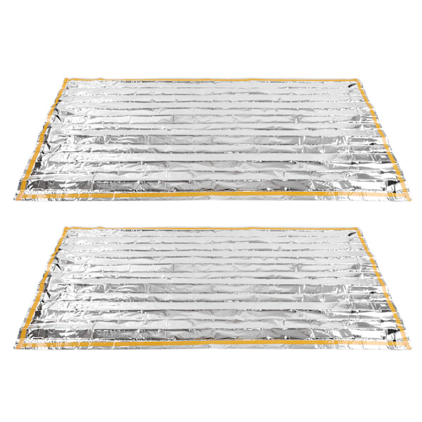 2 st nödfiltar 200x100cm hopfällbar rymdfilt solskydd rivbeständig överlevnadsfilt för camping resor