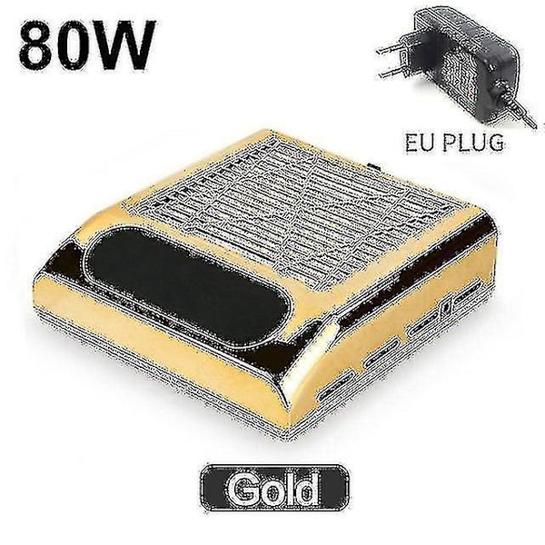 Kraftfull 150W nagel dammsamlare manikyr maskin - effektiv nagel dammsugare med avtagbart filter och fläkt Eu guld 80w
