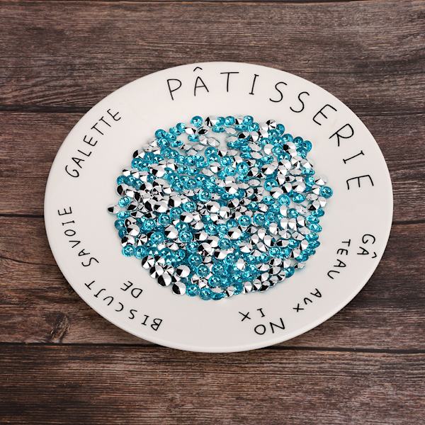 1000 kpl 8 mm:n strassit, hopeoitu pohja, akryylitimantti häihin, DIY-kynsien kauneudenkoristeluun, taivaansininen