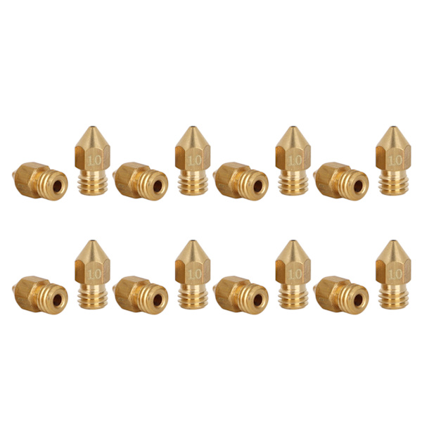 20 st MK8 munstyckssats 1,75 mm M6 gänga polerade extruderingsspetsar med förvaringslåda för 3D-skrivarersättning 1,0 mm