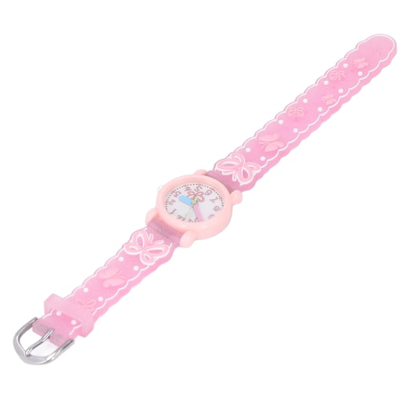 3D tegneserie barneklokke søt spesiell mønster klare tall skalaer småbarn armbåndsur for 3 til 8 år gammel for jenter rosa