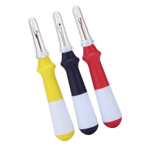 3 stk. sømripper i farverigt, holdbart rustfrit stål med ergonomiske håndtag, trådopriver til syning, broderi og quiltning029