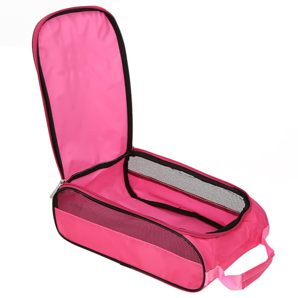 Nylon Golfskobag Rosa Bärbar Andningsbar Stor Kapacitet Skoförvaring Organizer