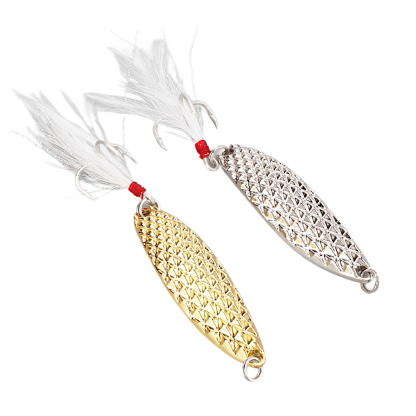 Fiskeske Lures Leech Form Sequin Hård Metal Spinner Bait til Ferskvand Saltvand Ørred Bass20g