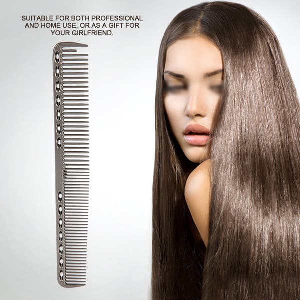 Professionel Hårkam Space Aluminium Rustfrit Stål Anti-statisk Kam Skønhedsværktøj Sort02