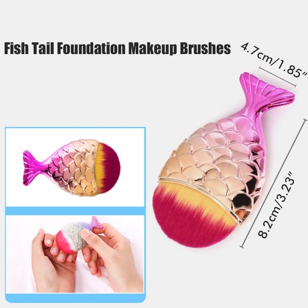 Fiskehale Makeup Børster Kosmetisk Make Up Børste Værktøj Bløde Havfrue Makeup Børster