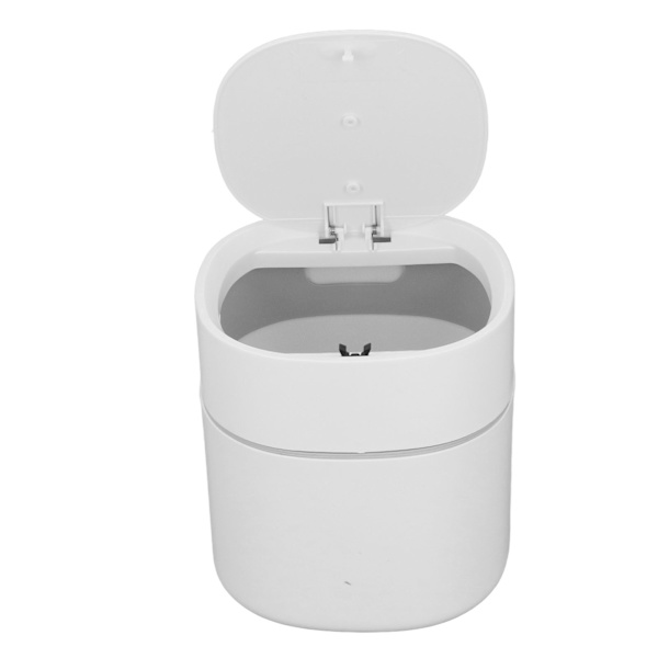 Mini skrivebords skraldespand affaldsbeholder opbevaring rengøring dåse med låg til sofabord toiletbord skrivebord bordplade hvid