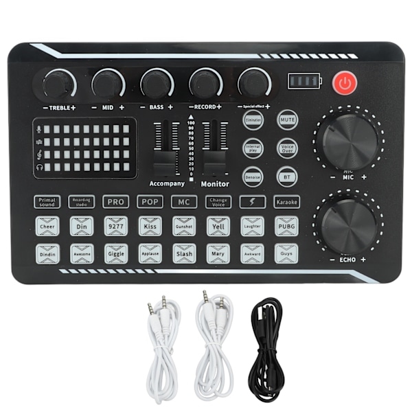 Live Sound Card Bluetooth brusreducering röstväxlare ljudmixer podcastutrustning för streaming podcasting spel