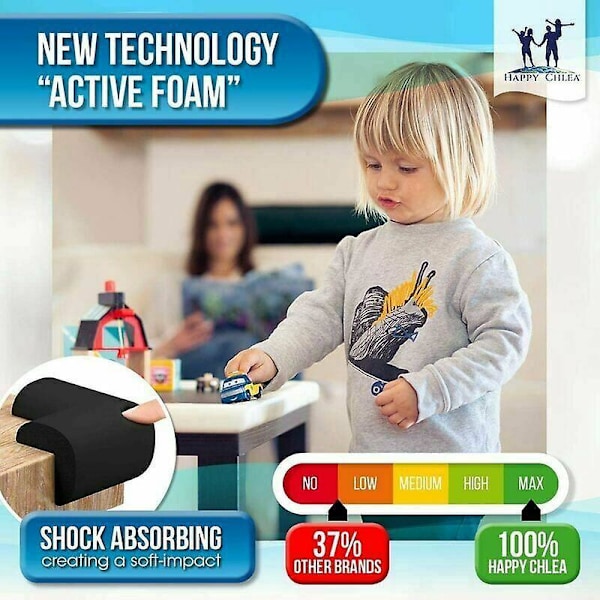 8 kpl Pöydän Kulmasuoja Vauvalle - Lasten Turvakulmasuojat - Kotisuoja \"Active Foam\" -tekniikalla - Lasten Kaapin Turvallisuus