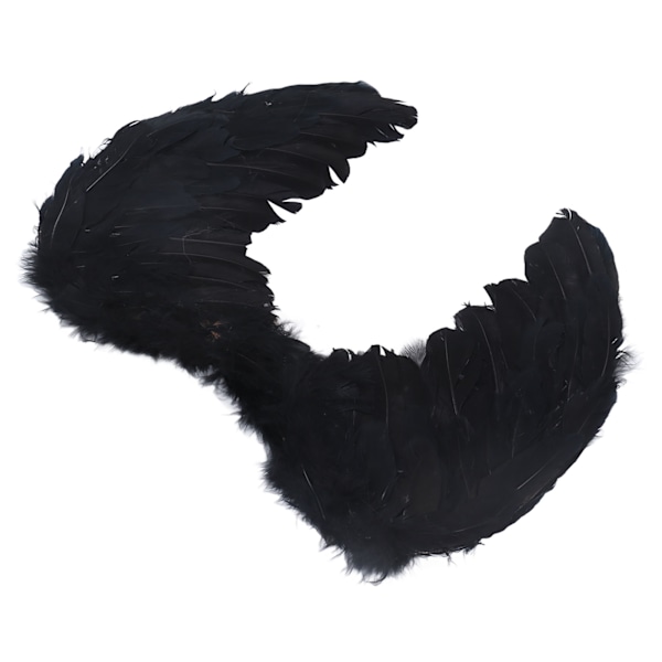 Fjäder Vinge Vuxna Barn Cosplay Levande Vinge Kostym Tillbehör för Halloween Jul Fest Svart M 60 X 45cm / 23.6 X 17.7in