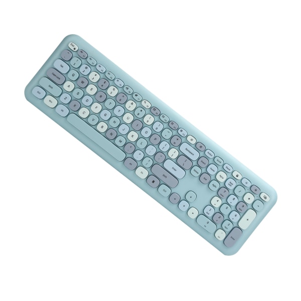 Trådløst tastatur musesæt 2.4G trådløst 110 taster Tastaturmus Computertilbehør Blå