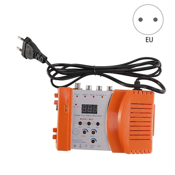M69 Professionell Digital VHF UHF RF Modulator Adapter (Orange EU-kontakt)