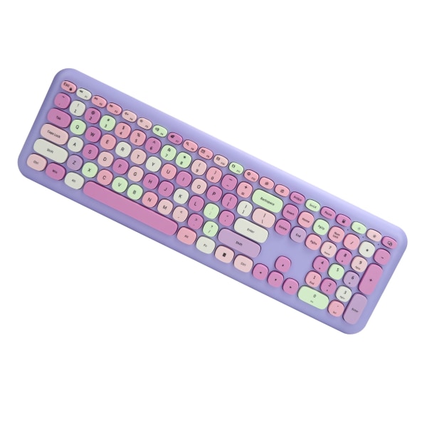 Langaton set 2.4G Langaton 110 Keys Näppäimistö Hiiri Tietokonetarvikkeet Violetti