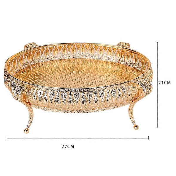 Hjem Matbrett Vintage Fruktfat Oval Gull Fruktkurv