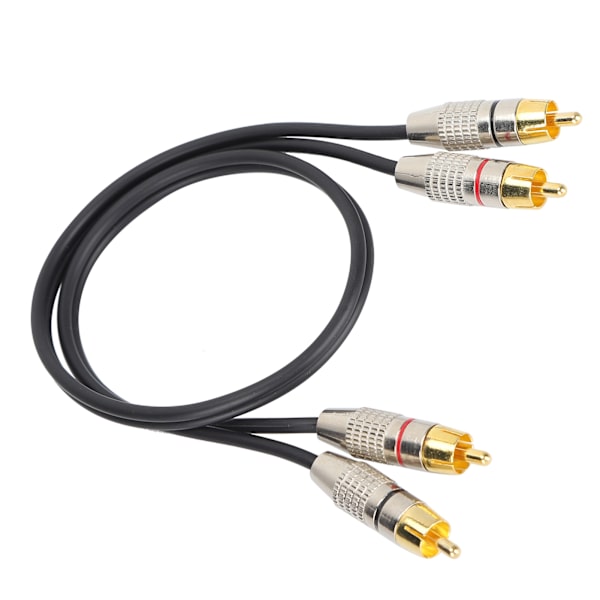 Lydkabel 2RCA han til 2RCA han lydkabel med aluminiumslegeringsstik til Xbox 360 Black 0,5m / 1,6ft
