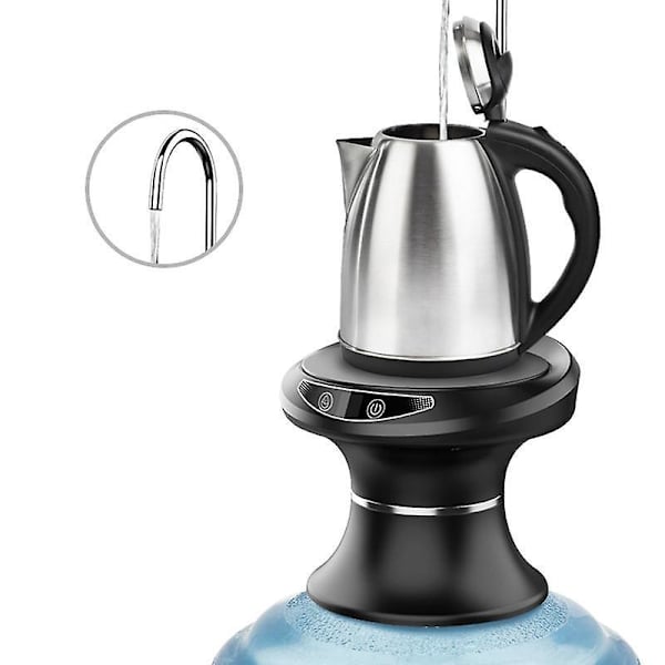 Automatisk Elektrisk Vattenkanna Pump för 1-5 Gallonskanna, USB Laddningsbar, Ultra-Hygienisk BPA-Fri, Svart