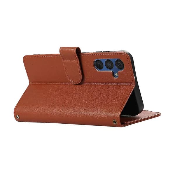 Compatible Case for Samsung Galaxy A56 5G, Multi-Slot, Zipper, Leather Case with Wrist Strap Brown