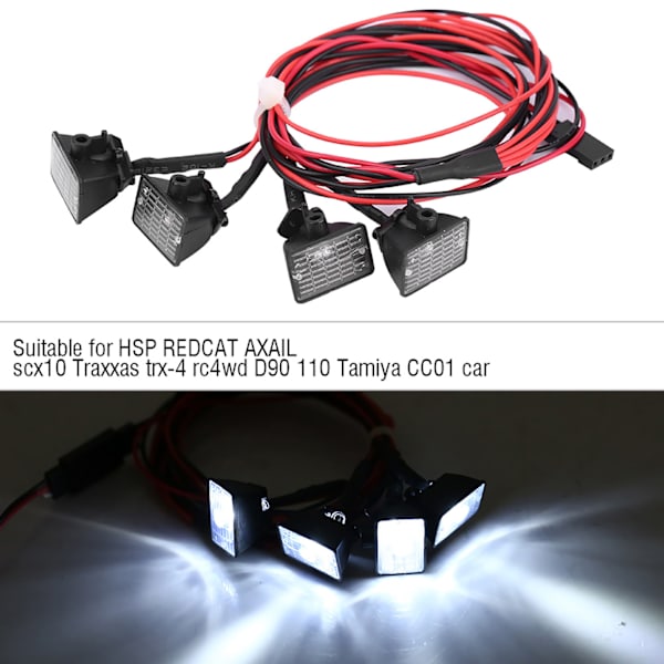 RC Crawler Roof Lights LEDs Light Bar Lamp lisävaruste Axial scx10 Traxxas trx-4 autolle (valkoinen)