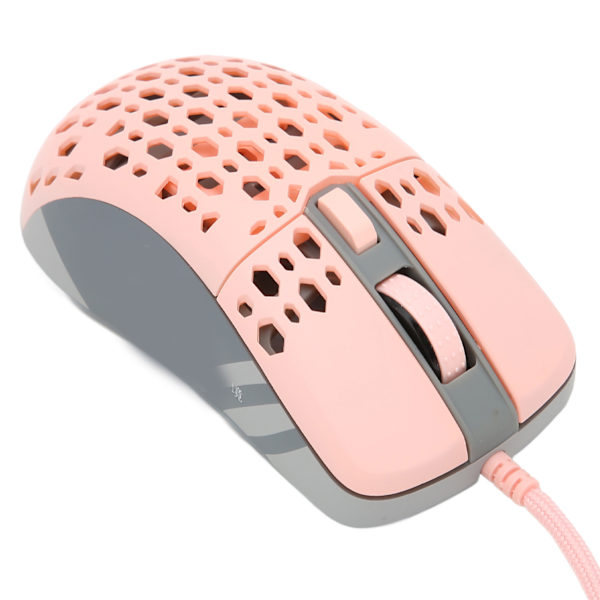 Mus med justerbar DPI-hastighed RGB-baggrundsbelysning ergonomisk bikube-skal letvægts gaming-mus pink