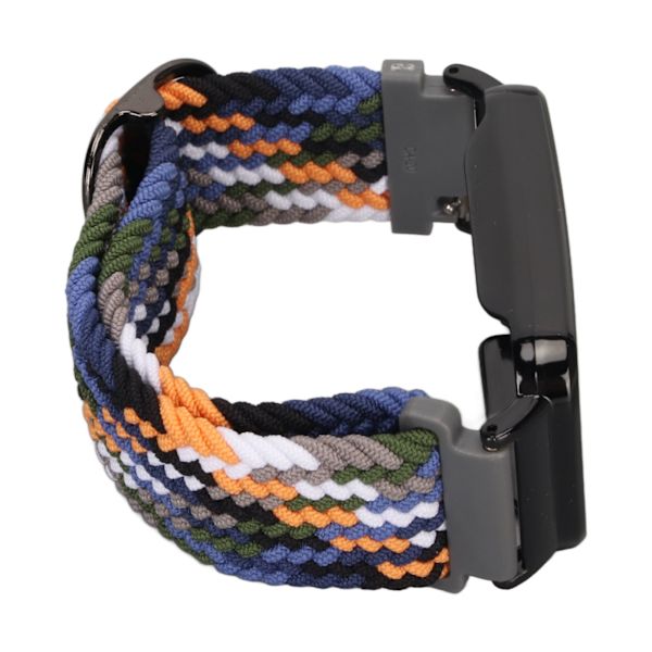Stretch nylon flätad watch med skyddande stötfångare Case Passar för Mi Band 7 Pro Denim och svart case