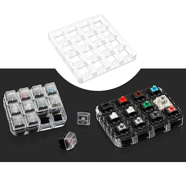 Klar Switch Tester Bas Akrylplatta för Cherry M x Switch 4 x 4 kort