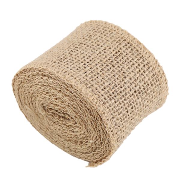 1M/3M/5M Rustik Bryllupsdekor Naturlig Jute Hessian Jutebånd Tape Blondekant