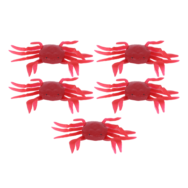 5 stk kunstig simulering tredimensjonal krabbeform mykt lokkeagn fiskeutstyr